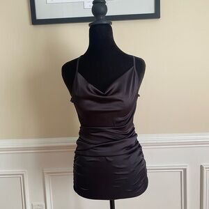 SHEIN Black Satin Mini Dress